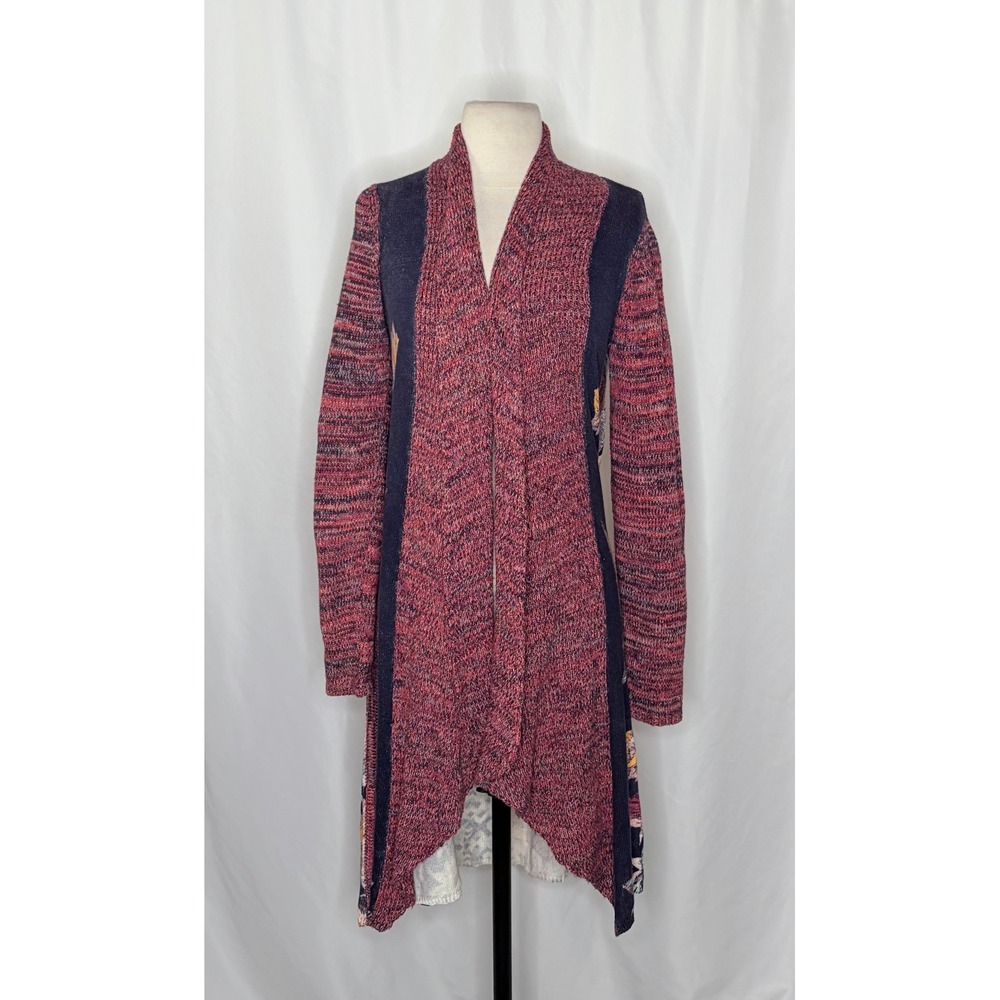 Anthropologie MOTH Old City Long Cardigan Sweater Marled Floral Knit Medium - Picture 3 of 14